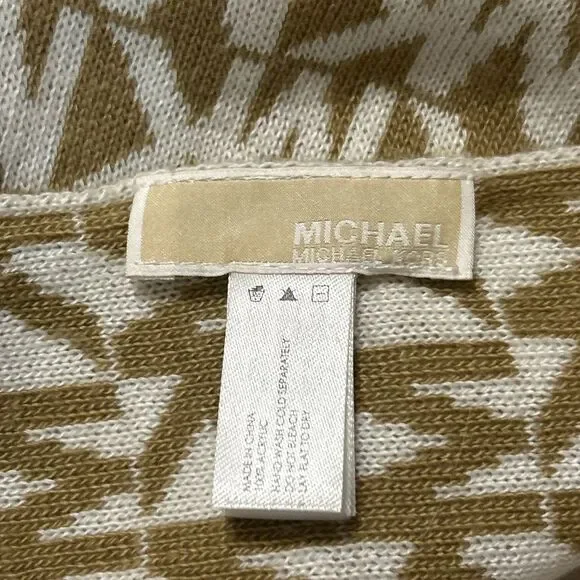 MICHAEL KORS Tan & White Signature Logo Scarf - Picture 2 of 6